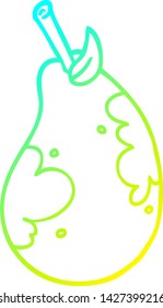 dibujo de línea de degradado frío de una imagen de pera fresca