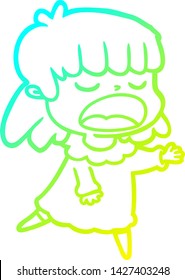 dibujo de una caricatura de una mujer hablando fuerte