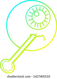 cold gradient line drawing of a cartoon ill eyeball