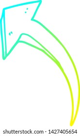 cold gradient line drawing of a cartoon arrow