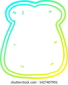 cold gradient line drawing of a cartoon slice of bread