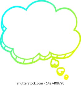 cold gradient line drawing of a cartoon expression bubble