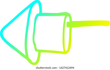cold gradient line drawing of a cartoon firework