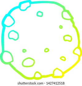cold gradient line drawing of a cartoon cookie