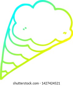 dibujo de línea de degradado frío de una nube decorativa de dibujos animados