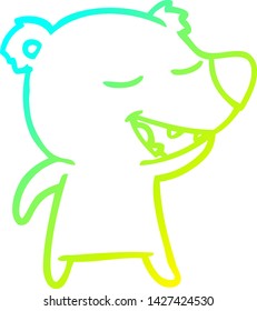 cold gradient line drawing of a cartoon bear