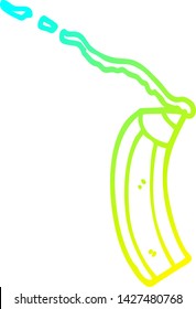 dibujo de línea de degradado frío de un lápiz de color de dibujos animados