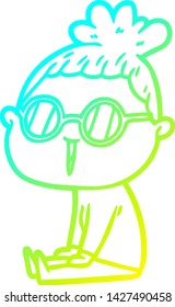 dibujo de una caricatura de una mujer con anteojos