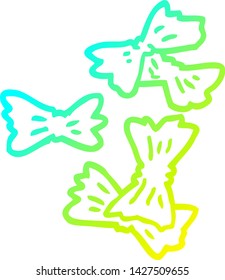 cold gradient line drawing of a cartoon pasta shapes