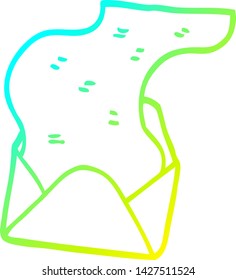 kalte Farbverlauf-Linie Zeichnung eines Cartoons langen Buchstaben