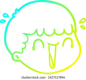 cold gradient line drawing of a cartoon male face