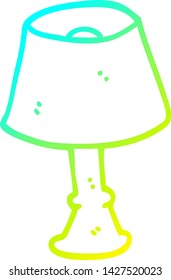 cold gradient line drawing of a cartoon house lamp