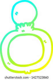 dibujo de línea de degradado frío de un anillo de compromiso de dibujos animados