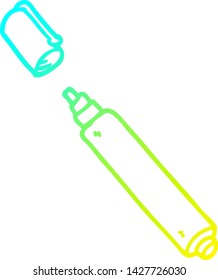 cold gradient line drawing of a cartoon office pen