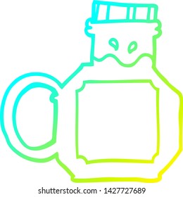 dibujo de línea de gradiente frío de una miel de dibujos animados
