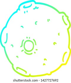 cold gradient line drawing of a cartoon moon
