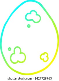 cold gradient line drawing of a cartoon egg