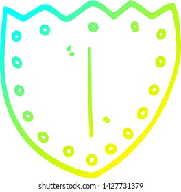 cold gradient line drawing of a cartoon shield