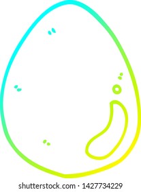 dibujo de línea de gradiente frío de un huevo de dibujos animados