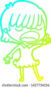 dibujo de una caricatura de una mujer hablando fuerte