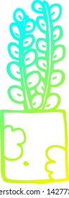 cold gradient line drawing of a cartoon plant