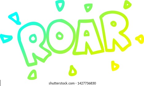 cold gradient line drawing of a cartoon roar sign