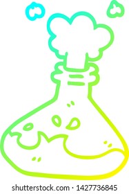 dibujo de línea de gradiente frío de un experimento de ciencia de dibujos animados