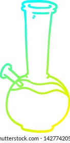 kalte Farbverlauf-Linienzeichnung eines Cartoon-Bong