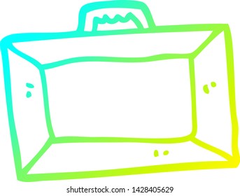 cold gradient line drawing of a cartoon briefcase