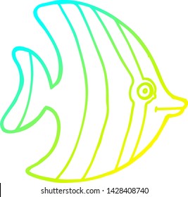 cold gradient line drawing of a cartoon angel fish