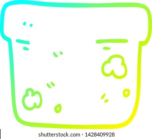 cold gradient line drawing of a cartoon plant pot