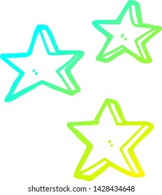 cold gradient line drawing of a cartoon stars