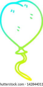 cold gradient line drawing of a cartoon balloon