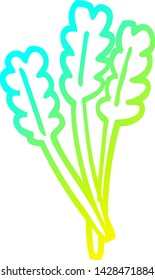 dibujo de línea de gradiente frío de un trigo seco de dibujos animados