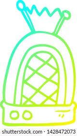 cold gradient line drawing of a cartoon retro radio