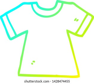 cold gradient line drawing of a cartoon tee shirt