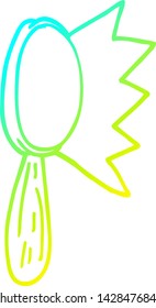 dibujo de línea de gradiente frío de una lupa de dibujos animados