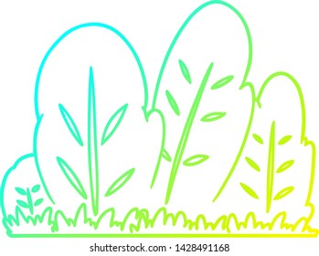 cold gradient line drawing of a cartoon hedge