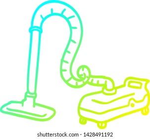 dibujo de línea de gradiente frío de un tope de vacío de dibujos animados