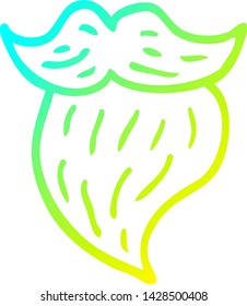 dibujo de línea de degradado frío de una barba blanca de dibujos animados
