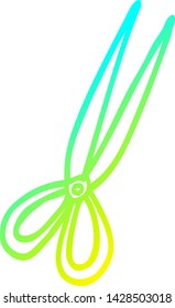 dibujo de línea de degradado frío de una tijera abierta