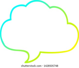 cold gradient line drawing of a cartoon grey speech bubble