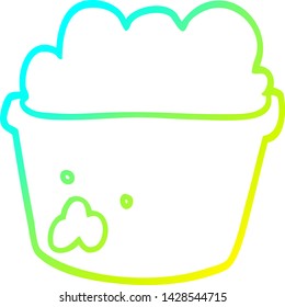 dibujo de línea de gradiente frío de una caricatura de planta de tierra