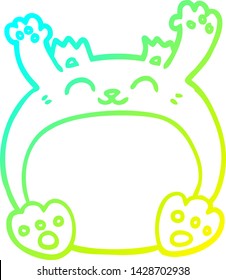 cold gradient line drawing of a cartoon bear