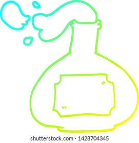 cold gradient line drawing of a cartoon potion bottle