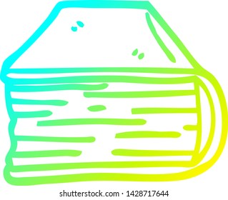 cold gradient line drawing of a cartoon book end