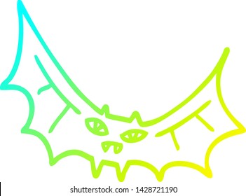 dibujo de línea de degradado frío de un murciélago de caricatura