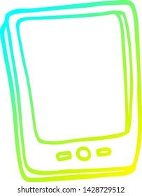 cold gradient line drawing of a cartoon touch screen mobile