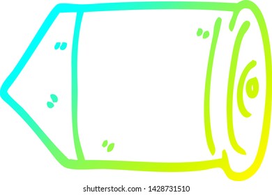 dibujo de línea de degradado frío de una viñeta de dibujos animados