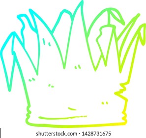 Cold Gradient Line Drawing Of A Cartoon Christmas Cracker Hat